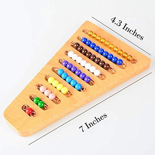 Wooden Montessori Bead Holder Comes with 1 x Wooden Bead Holder Board, 1 x  Wooden Tong, 1 x Wooden Spoon, 2 x Wooden Sticks, 5 x Picture Cards, 7 x, By EducationalToys.pk