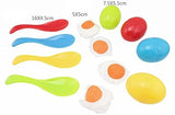 BOHS Egg and Spoon Race Game Set with Yolk - Backyard Lawn Family Fun - Field Fair Sport Christmas Party Toy for Kids