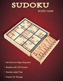 Juego de mesa Sudoku de madera BOHS con cajón, con libro de 100 rompecabezas Sudoku, juguetes de escritorio de matemáticas para el cerebro 