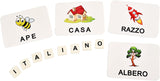 BOHS Italian Literacy Wiz Fun Game - See and Hide Spelling - 60 Flash Cards - Preschool Language Learning Educational Toys