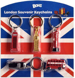 BOHS London Souvenir Gift - British Cultural Icons Landmark Die-cast Keychain Keyring - Small Metal Miniature Model (5 pcs)