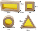 Rainbow Sensory Blocks (24 piezas) - Juguetes de madera para niños pequeños - Juega en la mesa de luz/Ventana soleada 