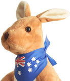 BOHS Canguro de peluche con bufanda de Australia y Joey - Juguete de animales suaves abrazables - 11.8 pulgadas