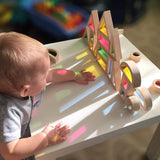 Rainbow Sensory Blocks (24 piezas) - Juguetes de madera para niños pequeños - Juega en la mesa de luz/Ventana soleada 