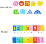 BOHS Caterpillar Lacing Block Beads - Toddler Learn Math Counting, Numbers and Shapes - Juguetes de desarrollo temprano 