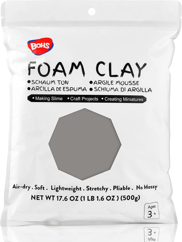 BOHS Ultra-Light Foam Clay, Air Dry, for Preschool Arts & Crafts,1.1 Pound  (White) – BigaMart