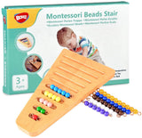 Escalera de cuentas Montessori 1-10 con soporte-materiales manipulativos de matemáticas Montessori-juguetes educativos de aprendizaje preescolar 